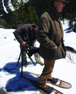 Snowshoes have always been part of a mountain lineman's necessary equipment. 