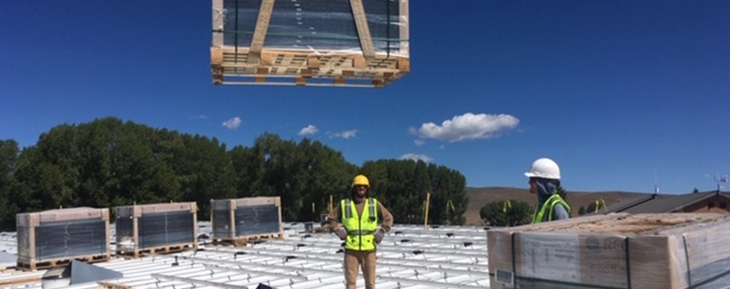 solar panels being installed